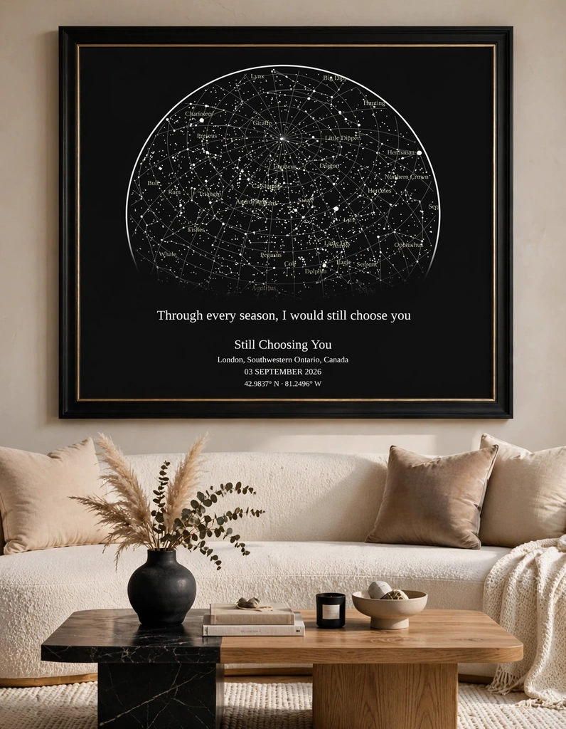 Custom night sky star map