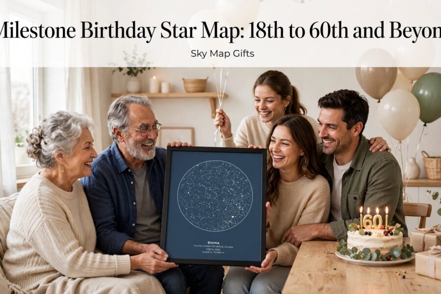 Milestone Birthday Star Map: 18th to 60th and Beyond