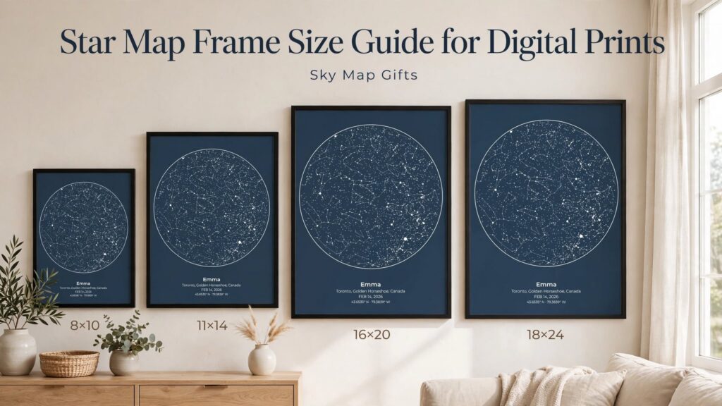Star Map Frame Size Guide for Digital Prints