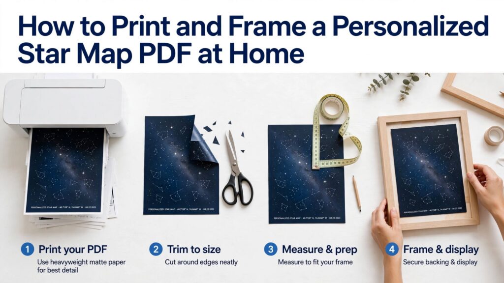 How to Print and Frame a Personalized Star Map PDF at Home