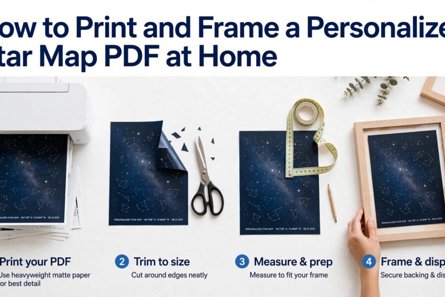 How to Print and Frame a Personalized Star Map PDF at Home