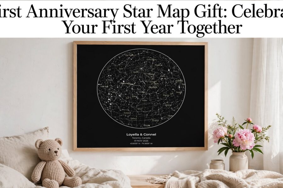 First Anniversary Star Map Gift: Celebrate Your First Year Together