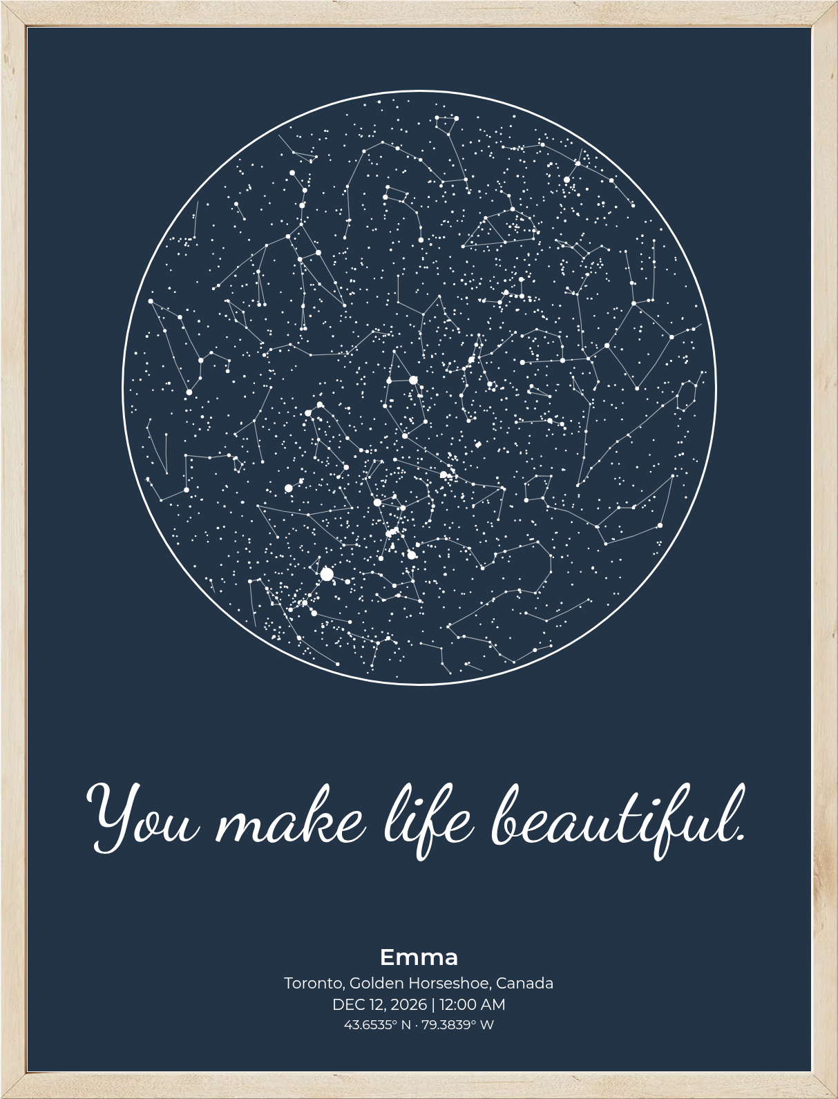 Personalized Star Map Gift for Her