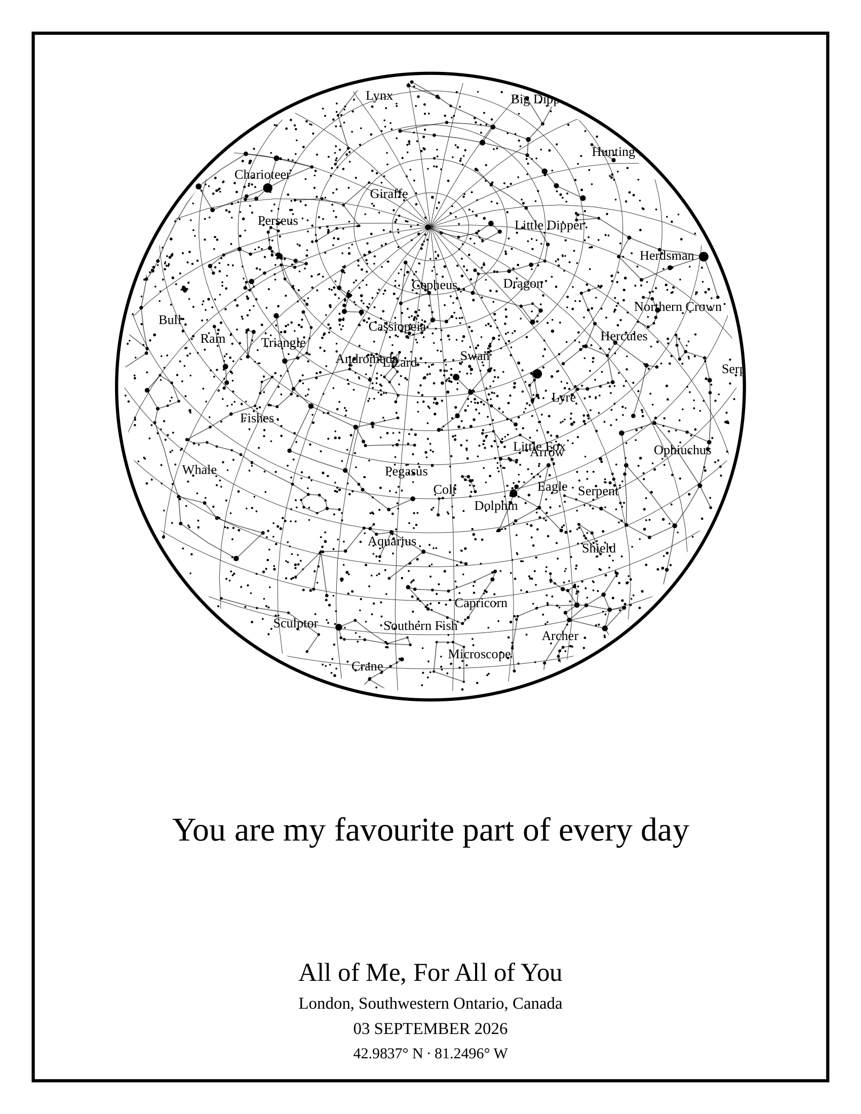 Personalized star chart