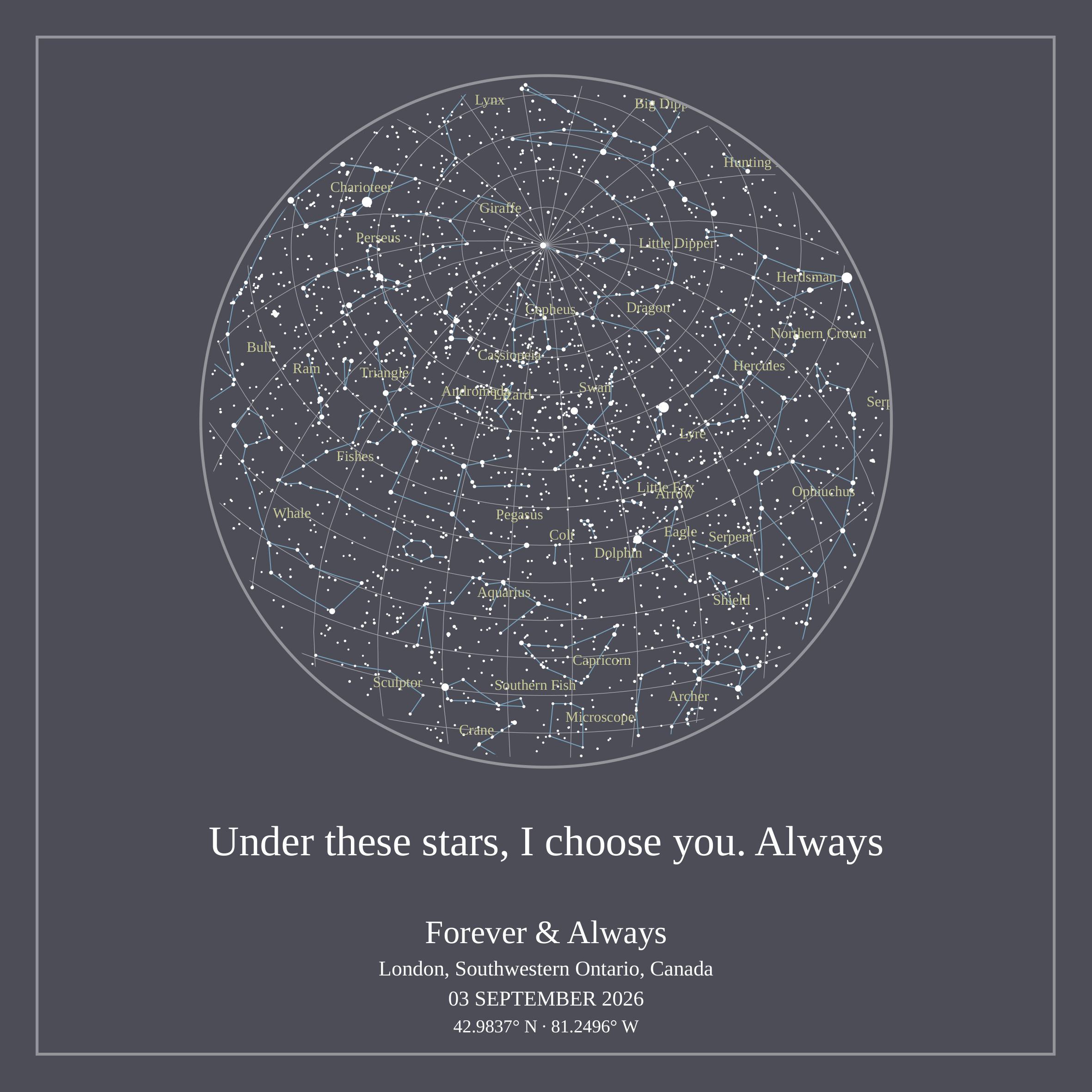 Square personalized star map